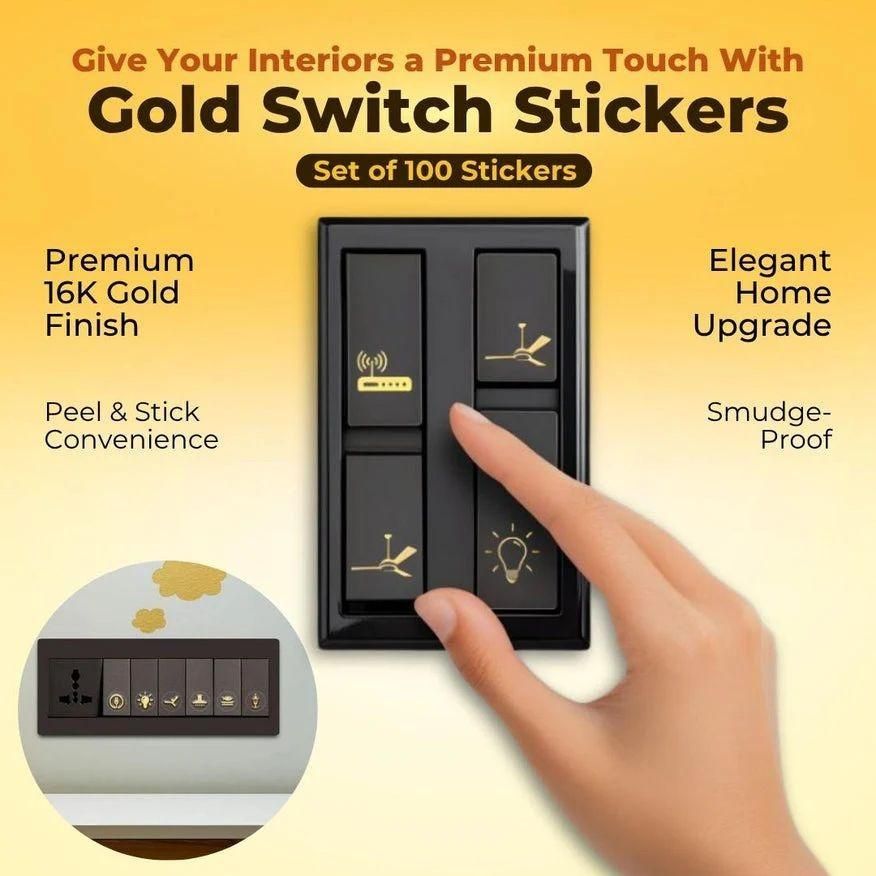 Gold Switch Stickers (Pack Of 2)